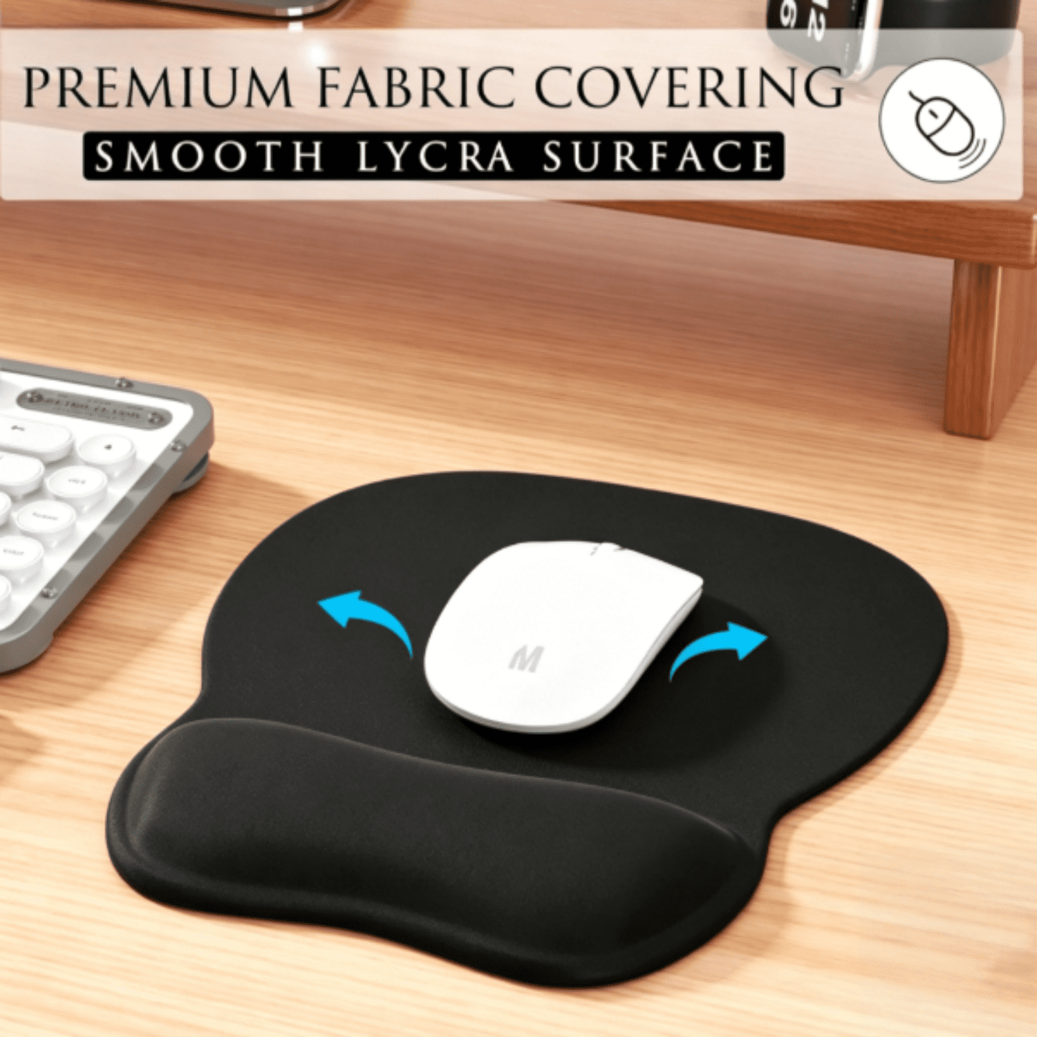 1 Pack Mouse Pad with Wrist Rest Support,Comfortable Computer Gel Mouse Pad,Gel Mouse Pad with Wrist Rest for Office,Gaming,and Study,Charcoal Black