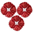 thumbnail image 1 of SEWCHICS Red Pet Plastic Cheer Pompom Props 4Pcs for Spirit Support in Sports Events, 1 of 7