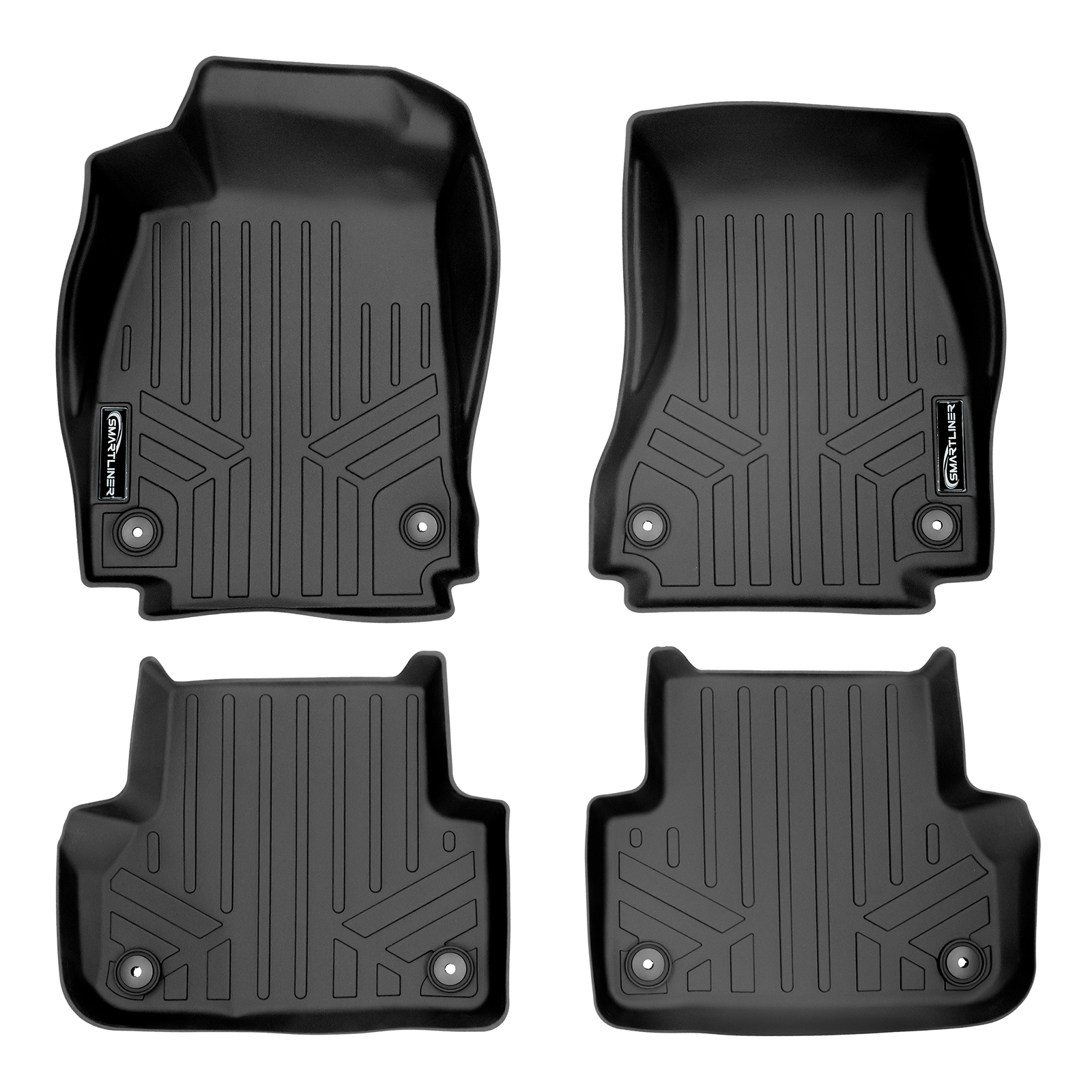 Smartliner Floor Mats Liner Black Set for 20172018 Audi A4 / S4 / A4
