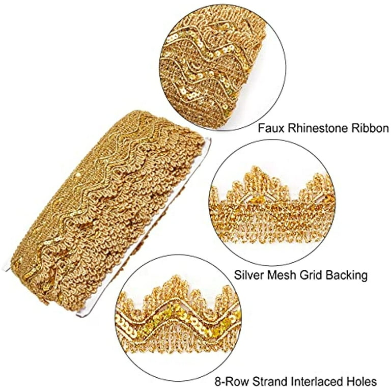 8 Rows Bling on a Roll, 3mm x 2-Yard, Gold