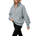 thumbnail image 5 of Ruyang Kids Zip Up Hooded Sweatshirt Long Sleeve Jacket Pockets Loose Coat Fall Warm Outerwear for Girls, 5 of 7
