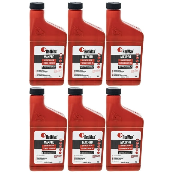 13oz Bottles of RedMax Synthetic 2 Stroke Cycle Oil w/ Fuel Stabilizer 50:1 6PK