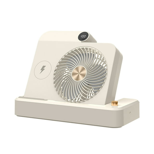 SHAGUOZHOU Oscillating Ceiling Fan Metal Small Fan Desk Fan Wireless Charging For Mobile Phones 2400mAh Foldable Portable Desk Fan 100 Speeds Adjustable Long Battery Life For Home Travel Outdoor