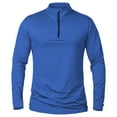 thumbnail image 7 of Brglopf Men's Workout Tops Stand Collar Long Sleeve Muscle Shirts Trendy 1/4 Zipper Fleece Lined Thicken Athletic Pullover Tops, 7 of 7