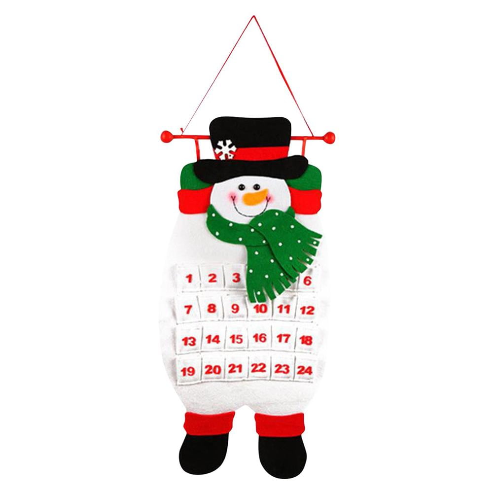 SANAG Felt Christmas Advent Calendar Wall Hanging Santa Felt Advent Calendar 24 Days Countdown