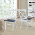 thumbnail image 2 of X-Back Solid Wood Chair - Set of 2 Chairs in White/Heather Gray, 2 of 9