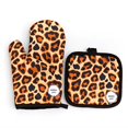 thumbnail image 2 of Windfall Leopard Print Microwave Gloves Thickened Heat Mitts Kitchen Baking Kit, 2 of 5