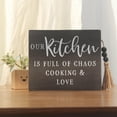 thumbnail image 2 of Parisloft Our Kitchen Is Full Of Chaos Cooking And Love Wood Tabletop Sign, Rectangle Black Wood Block Kithen Sign with a Wood Beaded Jute Tassel, Farmhouse Rustic Kitchen Decor, 7.625 x 5.875 inches, 2 of 8