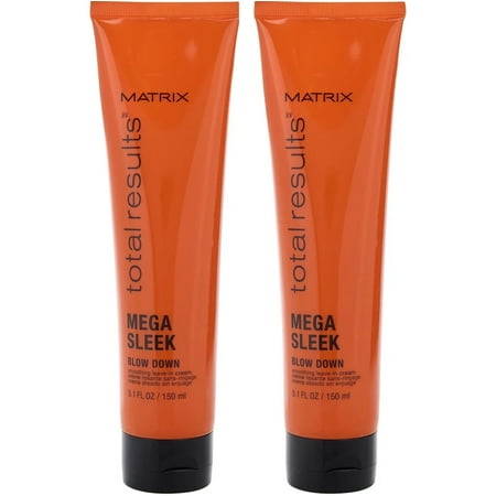 Matrix Total Results Mega Sleek Blow Down Smoothing Leave-In Cream, 5.1 oz (Pack of 2)