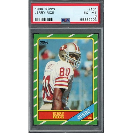 Jerry Rice 1986 Topps Football Rookie Card RC #161 Graded PSA 6