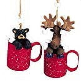 Metal Moose in Mug Christmas Ornament, 4"
