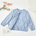 thumbnail image 2 of SGFCWSX Teens Quilted Button Down Jacket Girls Layering Lightweight Warm Coat Blue Size 14-15Years, 2 of 5
