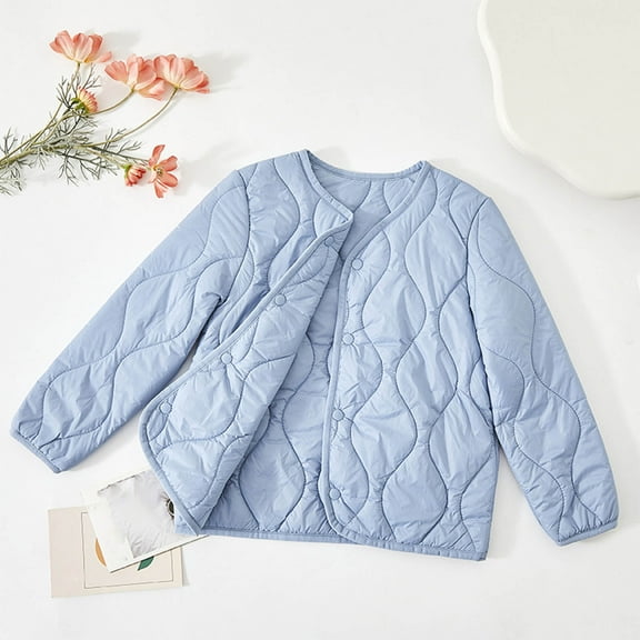 Eltusu Boys Puffer Jackets, Winter Full Zip Waterproof Casual Thermal Outerwear Blue Size 4-15T