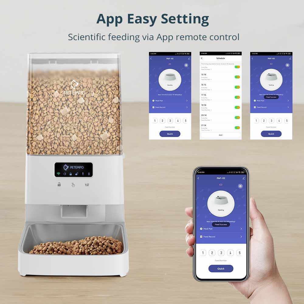 Buy PETEMPO Automatic Cat Feeder, with WIFI App Control and Double