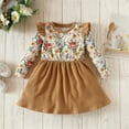 thumbnail image 2 of Ketyyh-chn99 Toddler Girl Floral Dress Long Sleeve Fall Dresses Girl Dresses Brown,4, 2 of 5