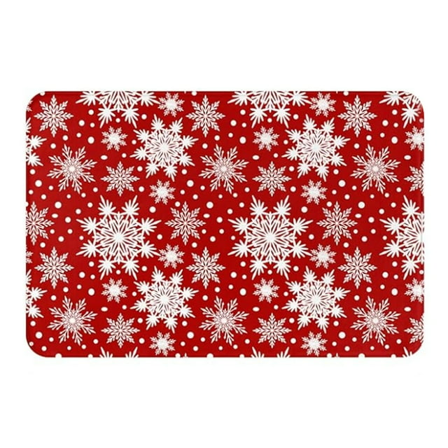 Oliegs Tapis de Bienvenue Lavable Profil Bas pour Entrée Intérieure Extérieure Hiver Vacances de Noël