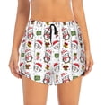 thumbnail image 2 of Balery Cute Christmas Hat Penguin A Pantalones cortos deportivos para mujer con forro y dos bolsillos, elásticos, para entrenamiento, gimnasio, yoga-Small, 2 of 7