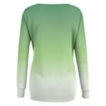 thumbnail image 2 of Tauxra Womens Casual Tops,Gradient Printed V-Neck T-Shirt for Women,Long Sleeve Raglan Sleeve Casual Loose Top,T-Shirts for Women,Womens Fashion Tops, 2 of 5