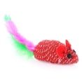 thumbnail image 3 of Juguete de ratón para gato, juguete interactivo de plástico con plumas sintéticas para mascotas, juguete para morder, 3 of 5