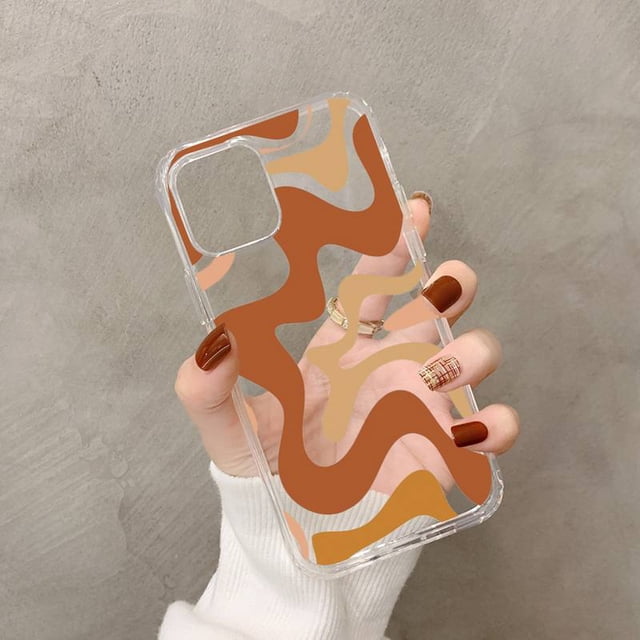Funda de teléfono con patrón abstracto de remolino líquido en Beige y verde salvia para iPhone 11 12 pro XS MAX 8 7 6 6S Plus X 5S SE 2020 XR Tan Jianjun unisex