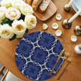 thumbnail image 2 of Round Placemats Geometric Abstract 15 inch Set of 4 Table Mats for Dining Table Seamless Navy Blue Heat Resistant Non-Slip Kitchen & Home Decorative Place Mat Set, 2 of 8