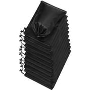 Black Nylon Drawstring Pouch 12-Pack with Toggle Closure - 8 x 11 inches - Perfect for Organizing Sports Gear, Luggage, Travel and More
