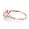 thumbnail image 4 of 1/4 CT Round Cut Natural White Diamond Miracle Illusion Setting Heart Ring In 14K Rose Gold Plated Sterling Silver (Color: I-J Clarity: I2-I3, 0.25 Cttw) -5, 4 of 7