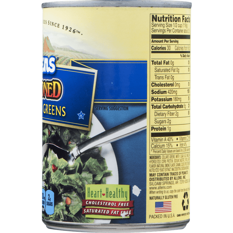Canned Collard Greens Nutrition Facts Home Alqu