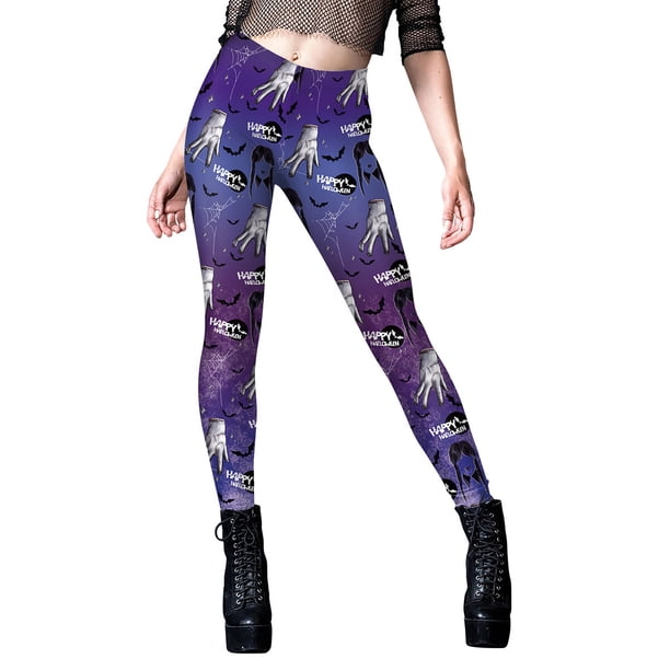 Leggings estampados para mujer, Leggings de Halloween, disfraz de Halloween, pantalones elásticos divertidos para correr, mallas, pantalones de entrenamiento