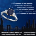 thumbnail image 2 of Gem Stone King 925 Silver and 10K Yellow Gold Blue Sapphire and White Moissanite Engagement Ring for Women | 2.66 Cttw | Oval 9X7MM | Gemstone September Birthstone | Size 5, 2 of 7