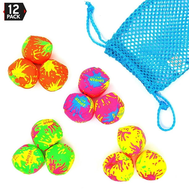 Big Mo's Toys Pool Water Splash Balls With A Neon Drawstring Mesh Bag