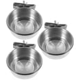 thumbnail image 2 of BRIGHTFUFU 3 unids loro alimentador plato plato acero inoxidable pájaro pájaro cuenco loro canalla canal de agua para loros, 2 of 8