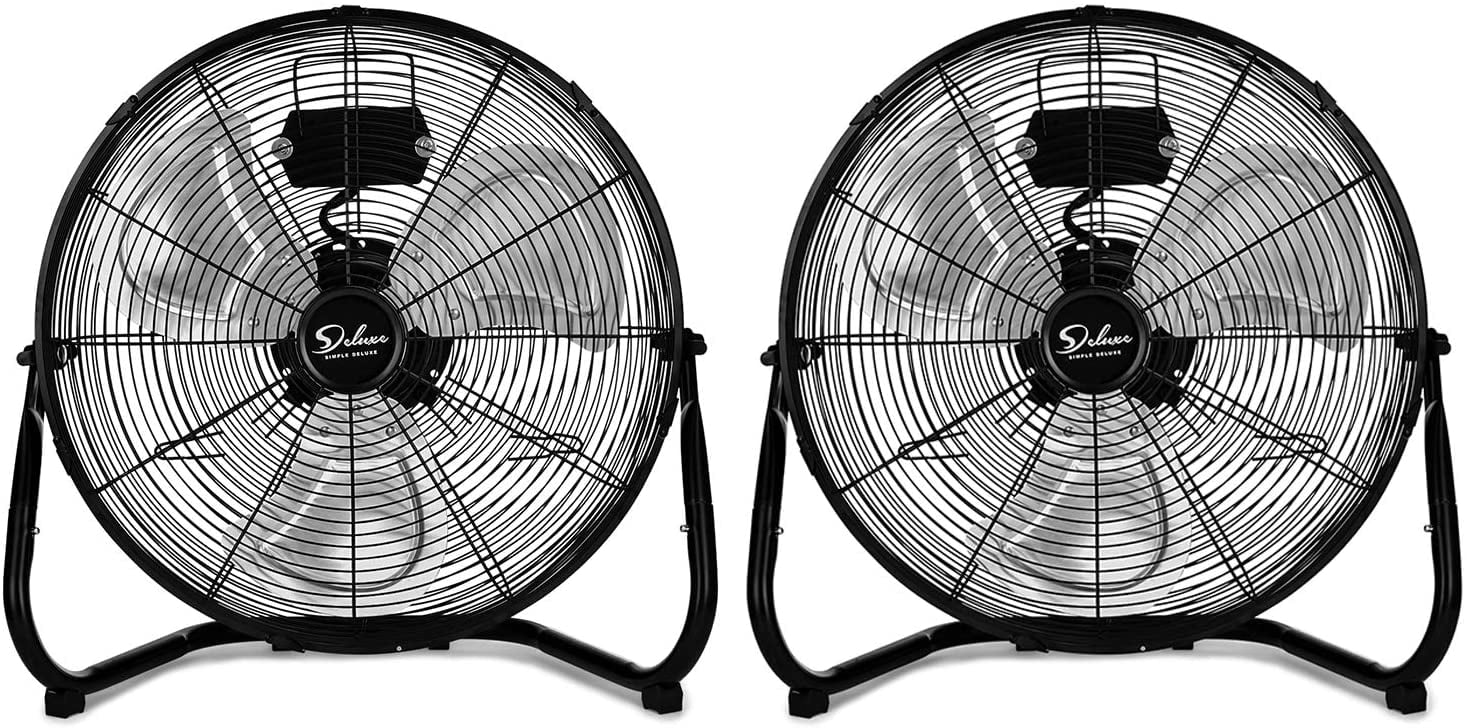 Simple Deluxe 12"3-Speed High Heavy Duty Metal Floor Fans Oscillating for Home, Commercial, Black, - Walmart.com