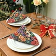 thumbnail image 4 of Iauyy Satin Napkins Set of 1- Navy Vintage Floral DIY Printing Decoration Cloth Napkin- Easy Care for Home/Party, 4 of 8