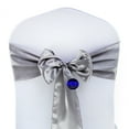 thumbnail image 2 of MDS Pack of 10 Satin Chair Sashes Bow Sash for Wedding and Events Decor -Silver gray, 2 of 8