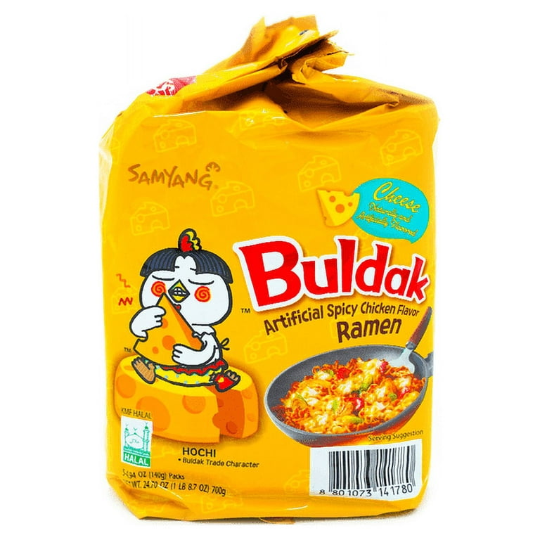 Samyang CHEESE Buldak Hot Chicken Spicy Ramen Noodles 140g (Pack of 5) HALAL
