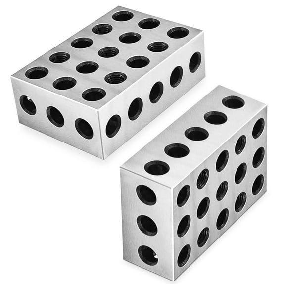 Handdo 2-4-6 Blocks Matched Pair with 23 Holes Precision Machinist Milling 0.0002In (2-Pack)