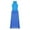 Blue, variant on Big Girls' Mock Neck Cutout Back Lyrical Praise Dance Long Dress Ballet Leotard Bodysuit Purple 10