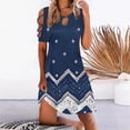 thumbnail image 3 of Vestido casual de mujer con hombros descubiertos y mangas cortas con estampado de espalda para adelgazar Fridja  qw1074, 3 of 5