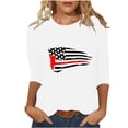 thumbnail image 2 of Dazajoo 4th of July Tops for Women American Flag Print 3/4 Sleeve Shirts 2024 Womens Patriotic Crew Neck Independence Day Tunics,White,M, 2 of 6