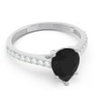 thumbnail image 3 of Diamond-Capitals 2.30 Carat Shiny Natural Diamond Black Onyx Gemstone Proposal Ring for her Solid 14K White Gold Size 8.5, 3 of 8