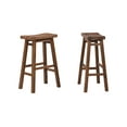 thumbnail image 2 of Boraam Sonoma Bar Height Backless Wood Kitchen Saddle Barstool - Chestnut Wire-Brush - Set of 2, 2 of 6