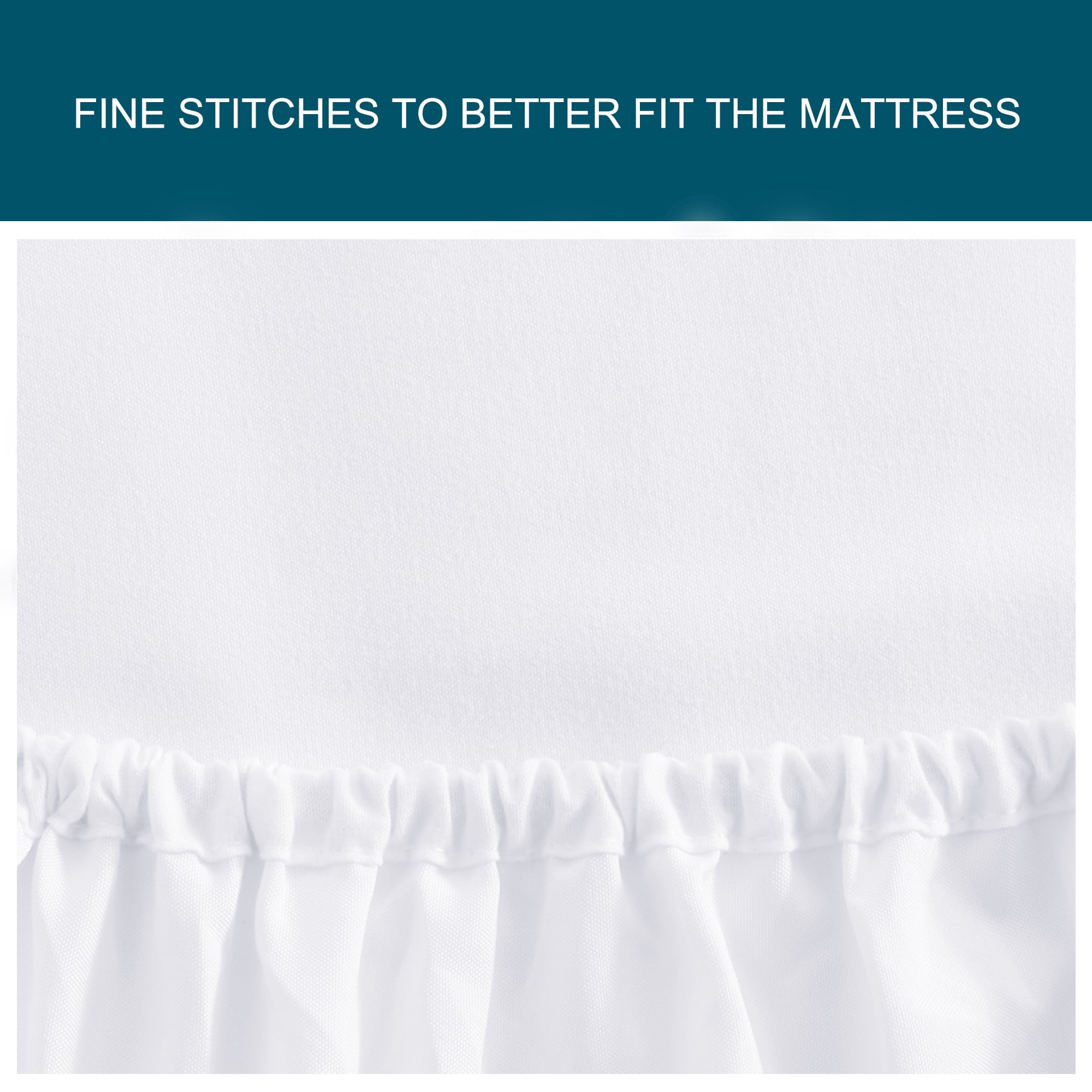 Unique Bargains 15" Deep Pocket Cotton Solid Fitted Sheet White Twin