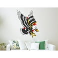 thumbnail image 2 of VWAQ- Bald Eagle Vinyl Wall Decal -  Traditional Tattoo Wall Art Decor - AT2 (40" H X 32" W), 2 of 2