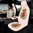 thumbnail image 3 of Xoenoiee Highland Cattle Butterfly Flower Pattern 5 PCS Automotive Seat Covers for Cars Trucks and SUVs, Car Front Seat Covers, Seat Belt Pads and Center Console Cover, Leather Auto Interior Covers, 3 of 7