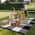 thumbnail image 4 of Black White Plaid Outdoor Rug for Patio/Deck/Porch, Non-Slip Large Area Rug 5 x 7 Ft, Farmhouse Modern Abstract Art Buffalo Indoor Outdoor Rugs Washable Area Rugs, Camping Rug Carpet Runner, 4 of 8