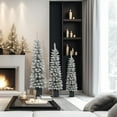 thumbnail image 4 of Set of 3 Snow-Flocked Christmas Trees with Metal Pots, 4 of 17