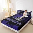 thumbnail image 4 of jejeloiu American Rugby Sport Bed Sheets,Purple Football Helmet King Sheets For Boys Teens 4pcs, 4 of 7