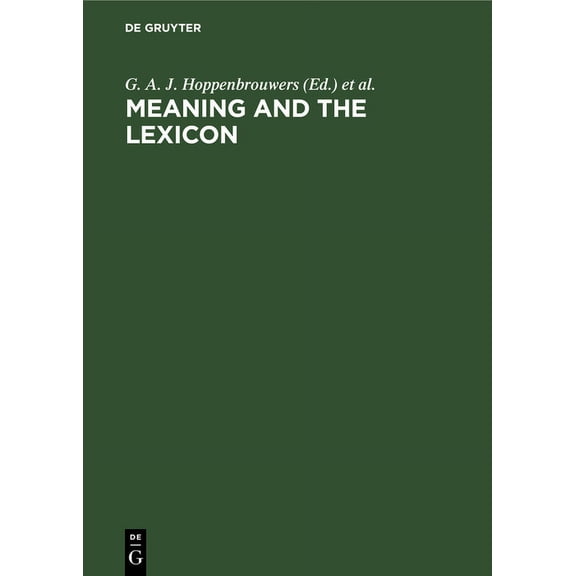 Meaning and the Lexicon, (Hardcover)