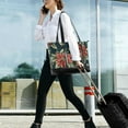 thumbnail image 5 of FORMRS Canvas Laptop Tote Bag for Women with 15.6" Computer Compartments Shoulder Handbag, Retro Christmas Poinsettia, 5 of 7